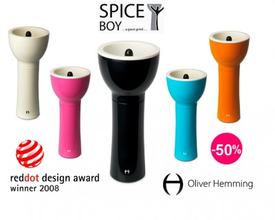 iChica - Winnaar Red Dot Design Award: Spice Boy kruidenmolen in kleur naar keuze