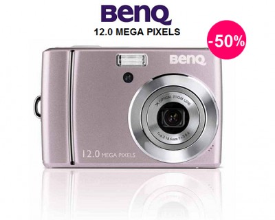 iChica - Zachtroze ultracompacte Benq 12 MP digitale camera - 50% korting