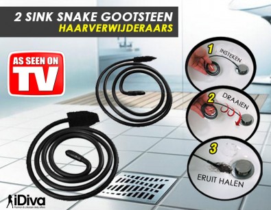 IDiva - 2 Sink Snake Gootsteen Haarverwijderaars