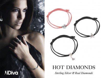 IDiva - Hot Diamonds Lederen Koord Armband