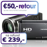Internetshop.nl - Sony FullHD Handycam + 50 euro refund