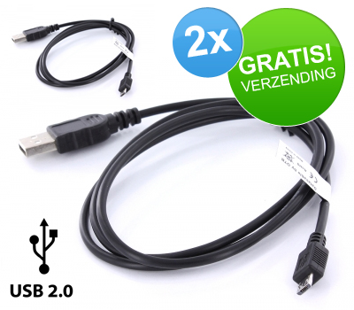 Koopjessite - 2 x USB naar Micro USB Kabel (1 meter USB 2.0)