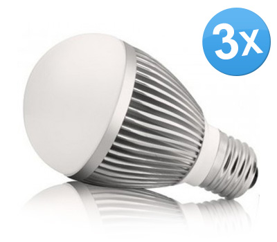 Koopjessite - 3 LED lampen (E27, Dimbaar, 2700K)