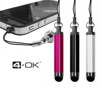 Koopjessite - 4-OK Lips Aluminium Stylus - Black, Silver of Pink