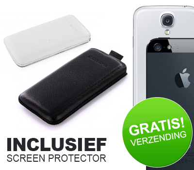 Koopjessite - Beschermhoes (pouch) en screen protector voor iPhone 5 of Galaxy S4