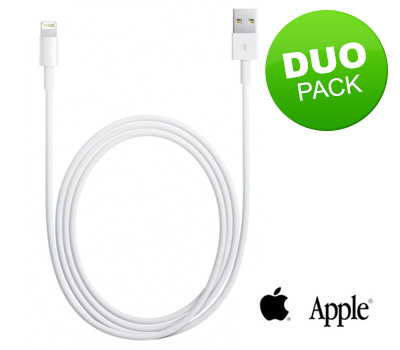 Koopjessite - Duo-pack: Apple Lightning-naar-USB-kabel MD818ZM/A