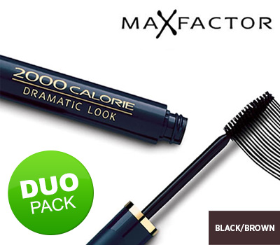 Koopjessite - Duo-pack: Max Factor 2000 Calorie Mascara - Black/Brown