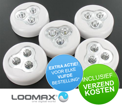 Koopjessite - EXTRA ACTIE: Loomax Click LEDs (5 Pack) LMHH-7000CL