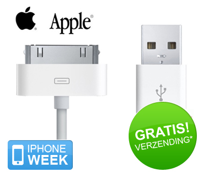 Koopjessite - iPhone week: Apple dockconnector-naar-USB-kabel (MA591G/A)