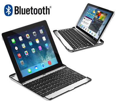 Koopjessite - Keyboard en Aluminium case - iPad, iPad mini en Galaxy Tab 2 10.1