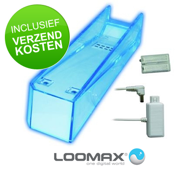 Koopjessite - Loomax Wii Chargerstand + Batterij LMHH-WA8111