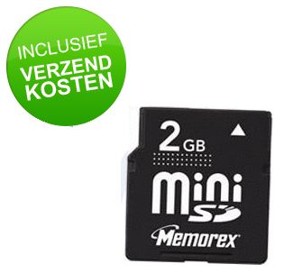 Koopjessite - Memorex 2 GB miniSD Geheugenkaart