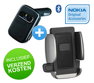 Koopjessite - Nokia Bluetooth Plug-and-Play Carkit HF-33W + Nokia Houder CR-39