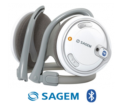 Koopjessite - Sagem Stereo Bluetooth Headset SH1 White