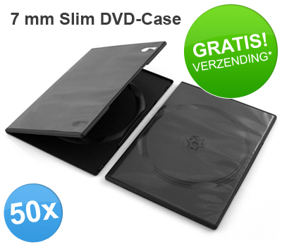 Koopjessite - Slim DVD-Case 7 mm Black (50 stuks)