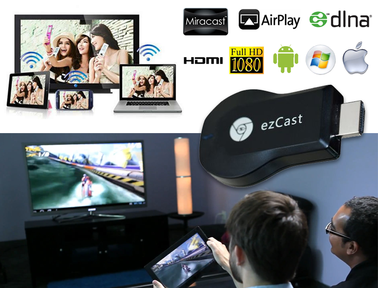 Lifestyle Deal - Ezcast Fullhd Wifi-to-hdmi Display Adapter Voor Ios, Android, Windows En Os X