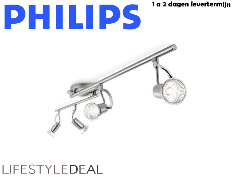 Lifestyle Deal - Philips Plafondarmatuur - 4 Spots - Flexibel - Licht Naar Alle Kanten