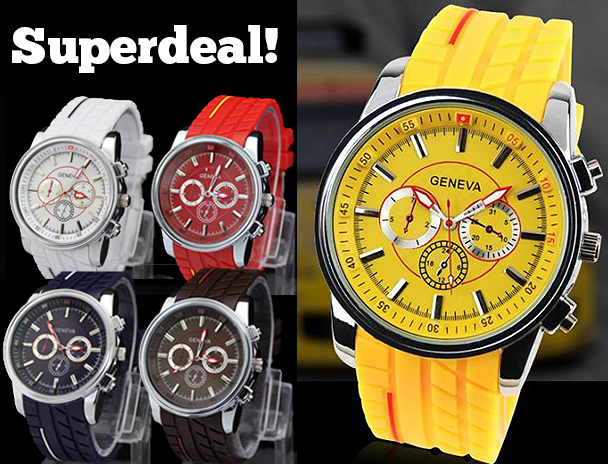 Lifestyle Deal - Supertrendy Geneva Horloge In 6 Verschillende Kleuren