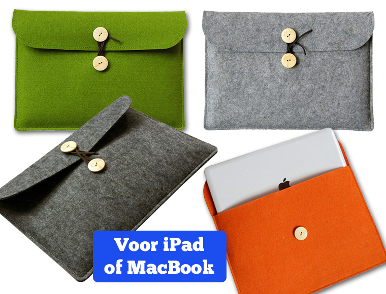 Lifestyle Deal - Trendy Sleeve Van Vilt Voor Alle Ipad's En Macbooks In 4 Kleuren
