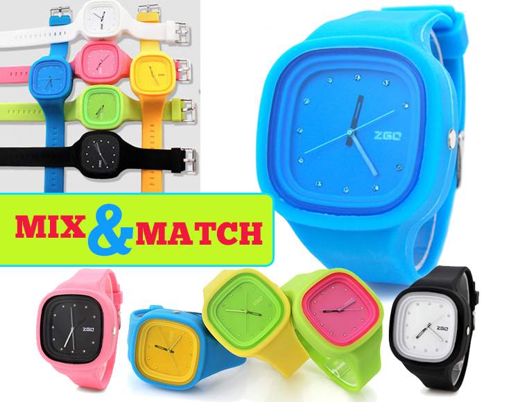 Lifestyle Deal - Trendy Zgo Mix&match Horloge Met Wisselbare Klok In 6 Zomerse Kleuren
