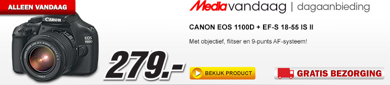 Media Markt - CANON EOS 1100D + EF-S 18-55 IS II Zwart