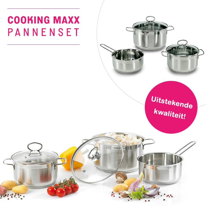 One Day For Ladies - 3 Delige pannenset van Cooking Max