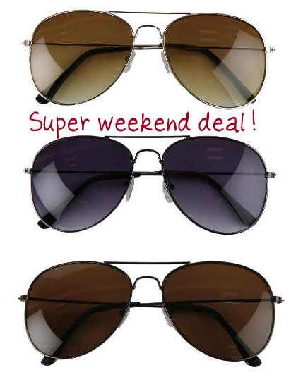 One Day Price - Weekend deal! 3 stuks piloten zonnebrillen