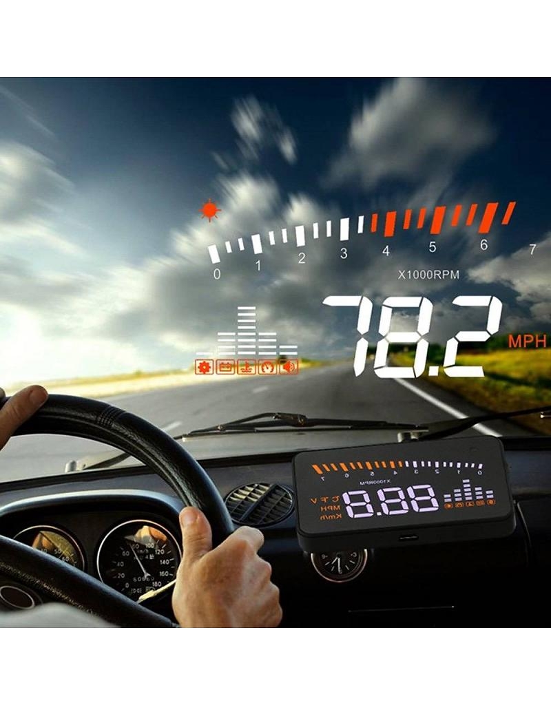 Price Attack - 5.5 Inch Car Obd Ii Hud Fuel Consumption Warning Projector With Led