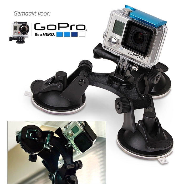Price Attack - Strong Triple Suction Gopro Mount