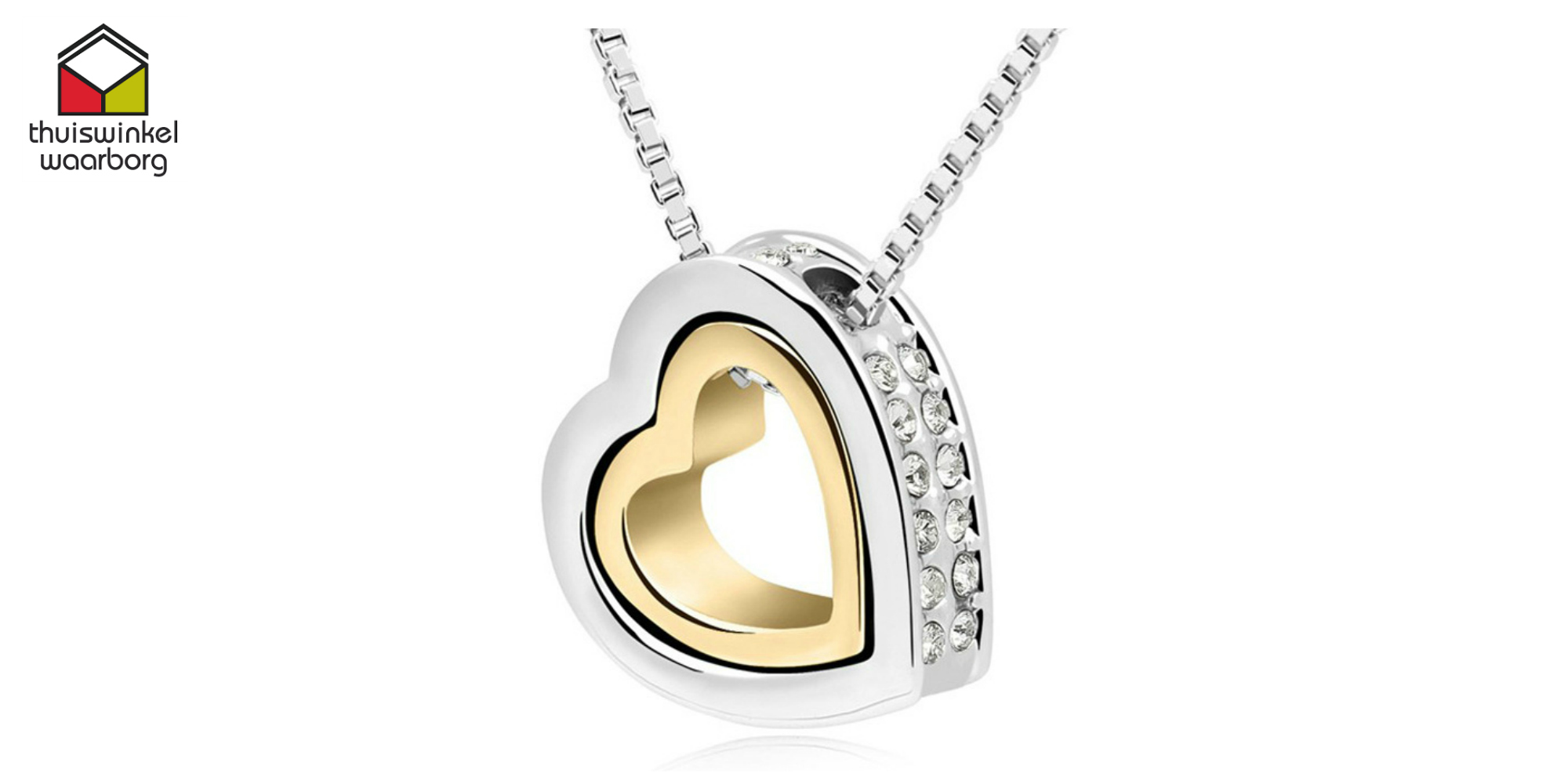 Seal de Deal - Gold plated dubbele hart ketting