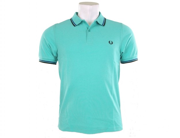 Sport4Sale - Fred Perry - Slim Fit Tipped Polo Pique Shirt Splash