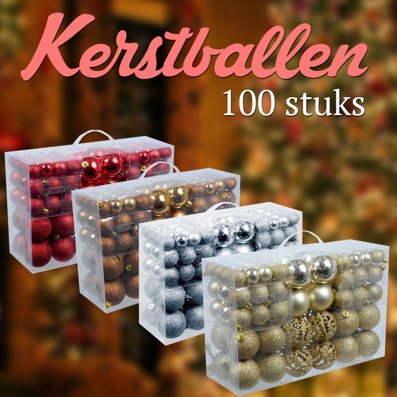 vsdeal.com - 100 kerstballen in diverse vormen en kleuren