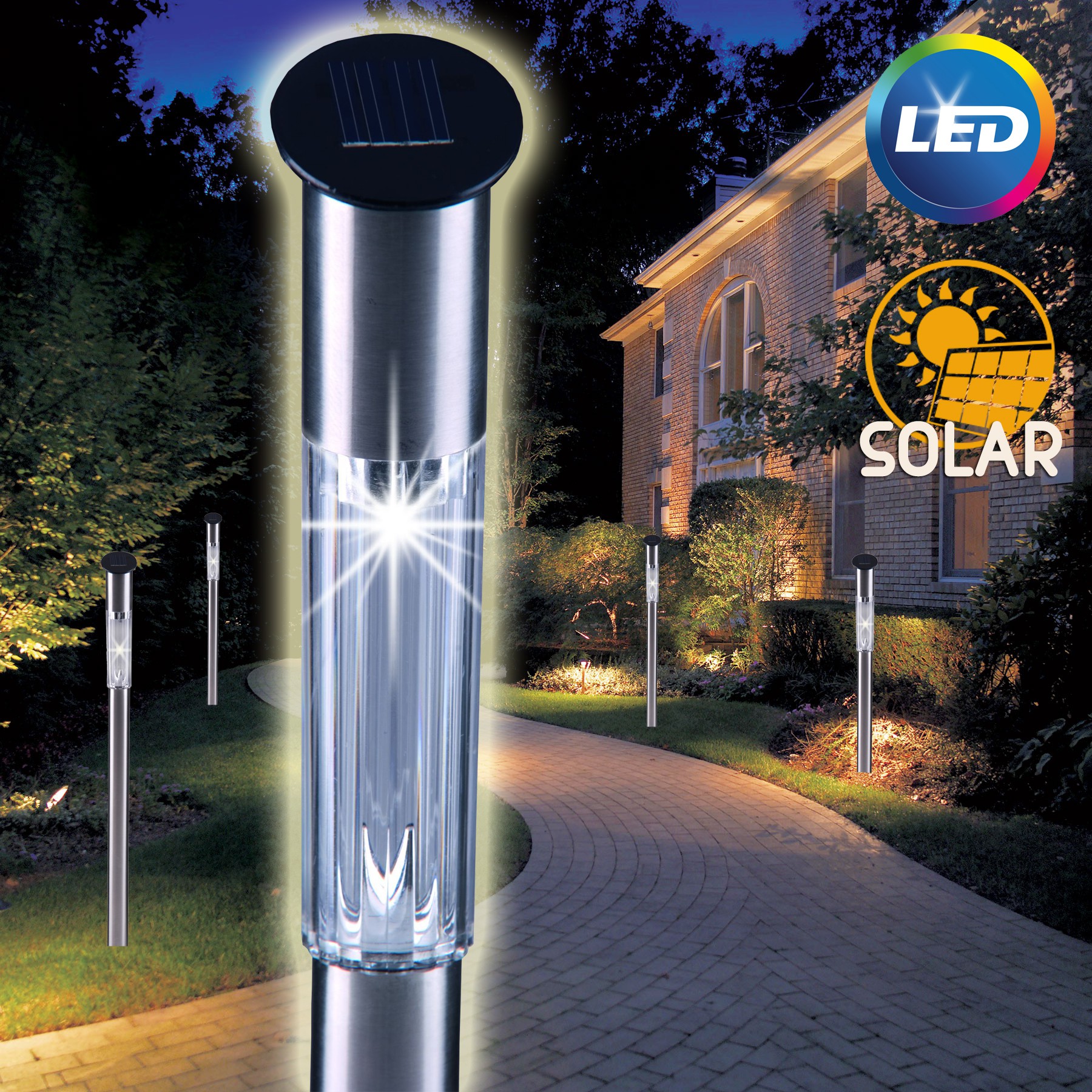 vsdeal.com - 5 Solar Tuinlampen op Spies