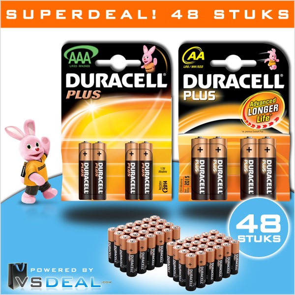 vsdeal.com - Duracell Plus 48 stuks