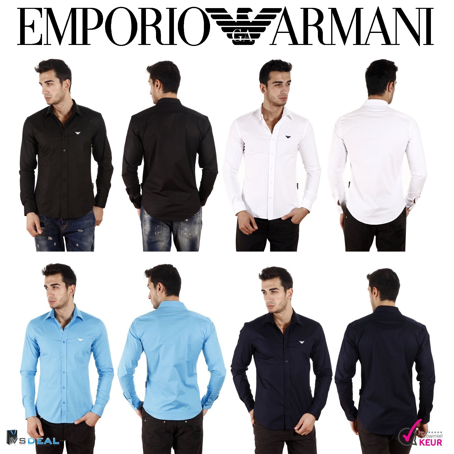 vsdeal.com - Emporio Armani Overhemden in 4 kleuren OP=OP