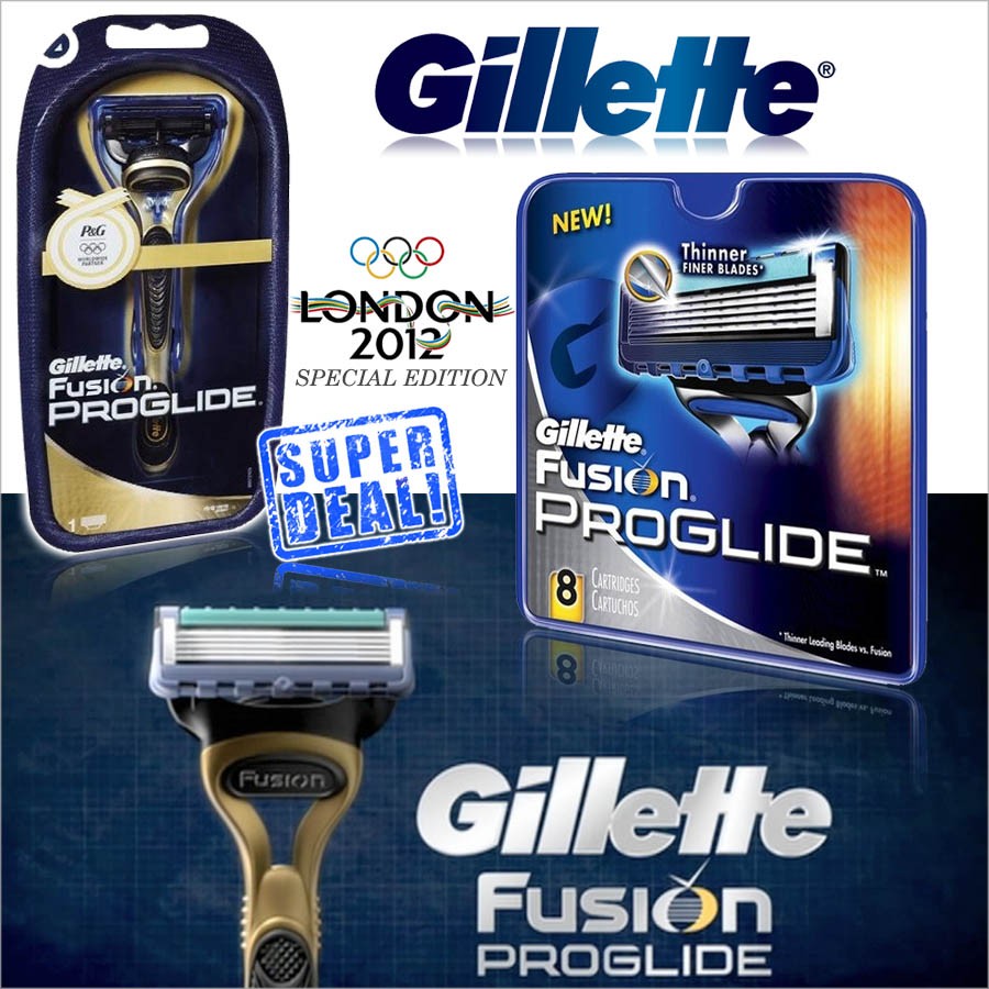 vsdeal.com - Gillette Fusion ProGlide Olympic houder + 10 Scheermesjes