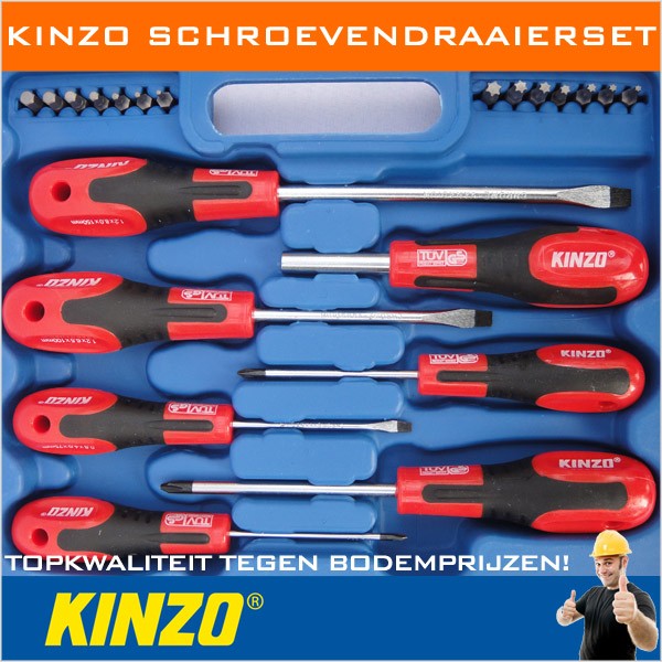 vsdeal.com - Kinzo® Schroevendraaier- en bitset 21 delig
