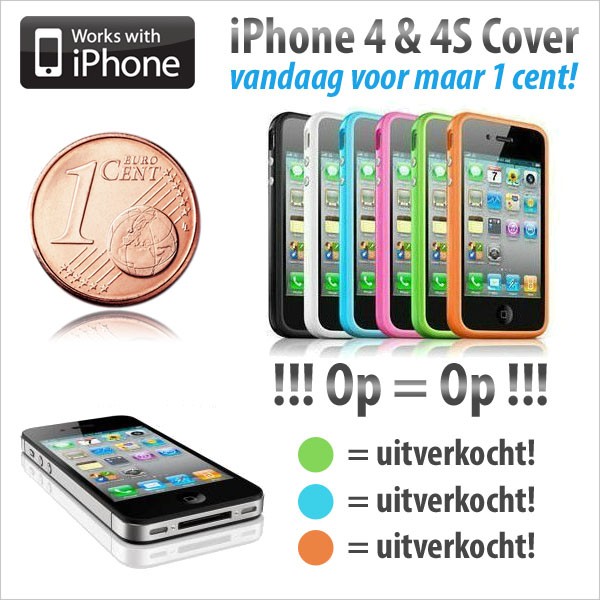 vsdeal.com - Siliconen Case voor iPhone 4/4S. Wij Vieren Feest!!