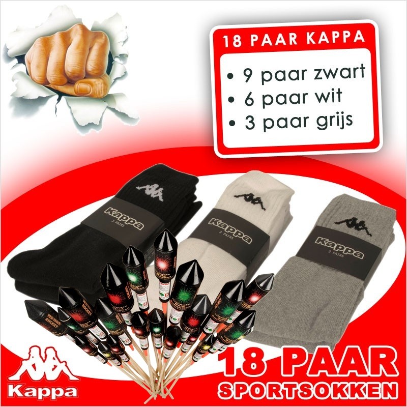 vsdeal.com - Warme Sportsokken van Kappa®  18 PAAR Uitverkoop!!!