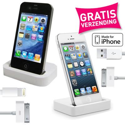 Waat? - 20-22 uur: Handige docking station voor iPhone 4(s)/5 inclusief USB kabel. Vandaag met GRATIS verzending!