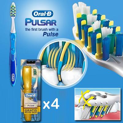 Waat? - 4-pack Oral B elektrische tandenborstel met gratis Duracel batterij en reisbox