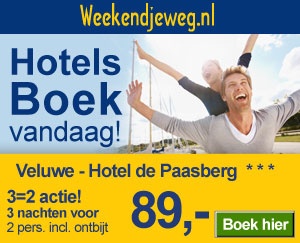Weekendjeweg - Hotel De Paasberg 3* vanaf 89,-.