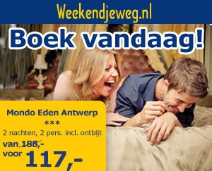 Weekendjeweg - Mondo Eden Antwerp 3* vanaf 117,-.