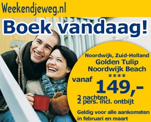 Weekendjeweg - Noordwijk, Golden Tulip Noordwijk Beach 4* Vanaf 149,00.