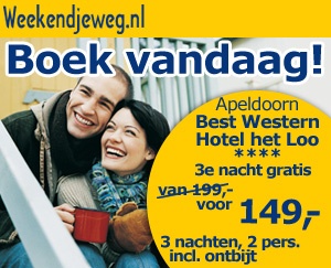 Weekendjeweg - Veluwe, Best Western Hotel Het Loo 4* Vanaf 149,00.