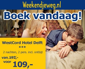 Weekendjeweg - WestCord Hotel Delft 3* vanaf 109,-.