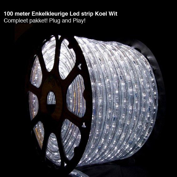 123 Dagaanbieding - 100 Meter Enkelkleurige Led Strip Koel Wit