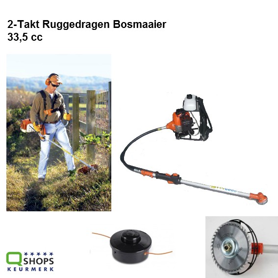 123 Dagaanbieding - 2-Takt Ruggedragen Bosmaaier 33,5 Cc