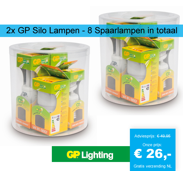 123 Dagaanbieding - 2X Gp Silo Lampen - 8 Spaarlampen In Totaal 123 Dagaanbieding - 2X Gp Silo Lampen - 8 Spaarlampen In Totaal