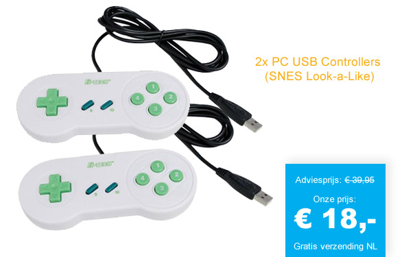 123 Dagaanbieding - 2X Pc Usb Controllers (Snes Look-a-like) 123 Dagaanbieding - 2X Pc Usb Controllers (Snes Look-a-like)